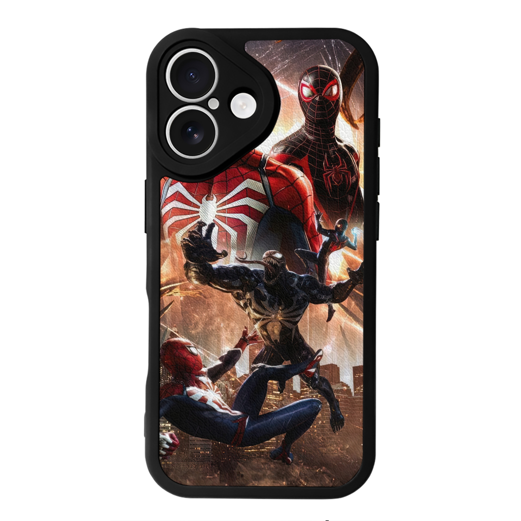 （画像用） Spider Man スパイダーマン 【iPhone 16シリーズ対応】シリコンスマホケース（レザー調） 材質：シリコン